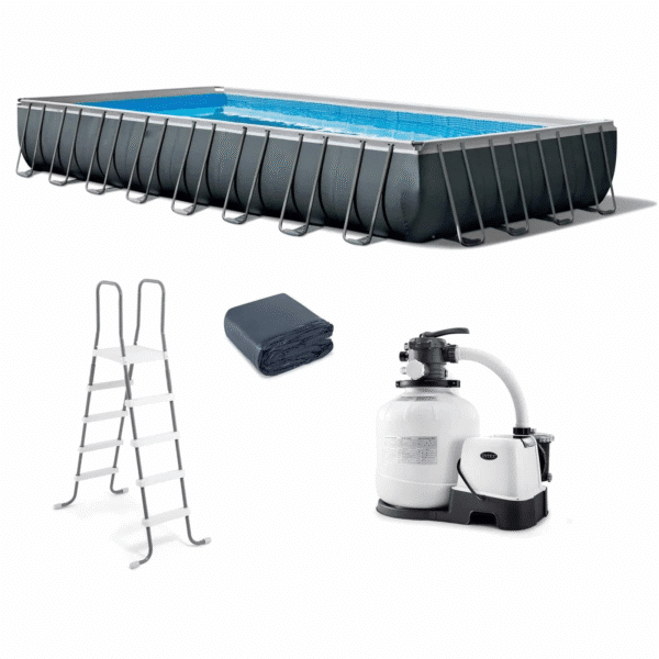 18′ x 9′ x 52″ Ultra XTR™ Rectangular Frame Pool Set with Sand Filter Pump