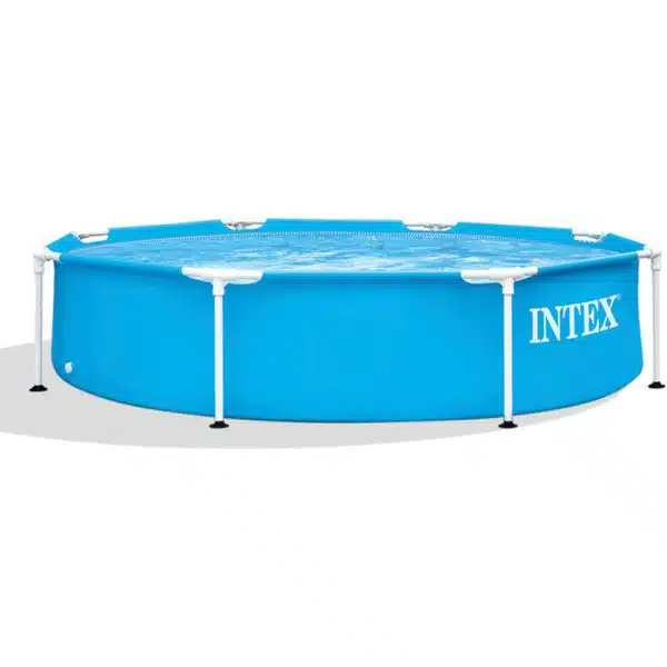 INTEX 28205EH Metal Frame Above Ground Swimming Pool: 8ft x 20in – Puncture-Resistant Material – Easy Assemble – Rust Resistant – 483 Gallon Capacity