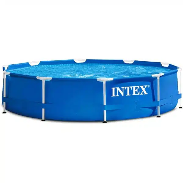 Intex 28200EH 10 Foot x 30 Inch 4 Person Outdoor Metal Frame Above Ground Round Swimming Pool with Easy Set-Up (Pump Included)