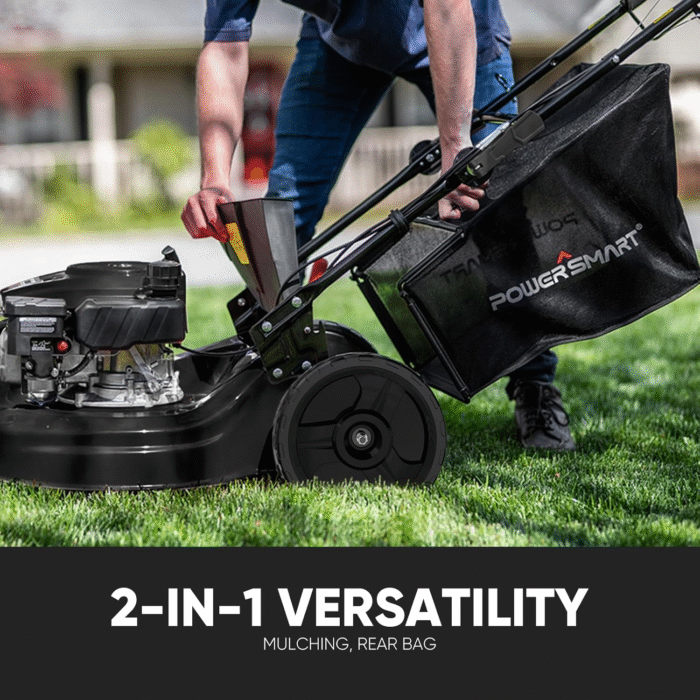 PowerSmart Self Propelled Gas Lawn Mower 22-inch with 170cc 4-Cycle OHV Engine RWD Single-Speed 2-in-1 Mulch and Bagger - Image 5