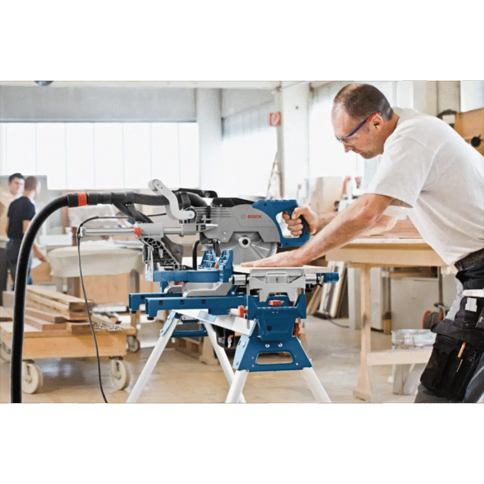 Bosch Professional GT GCM 8 SJL + GTA 2600 Professional Frame Radial Miter Saw, Blue - Image 6