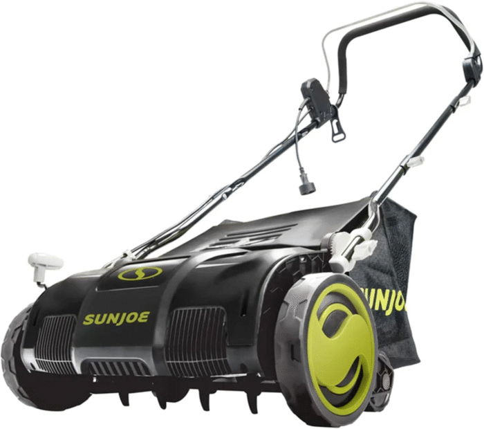 Sun Joe Electric Lawn Dethatcher & Scarifier with 13.2-Gal Bag, 13 Amp, 15 Inch, Black/Green - Heavy Duty Gardening Machine and Equipment for Lawn, Yard, and Grass, AJ805E - Image 7