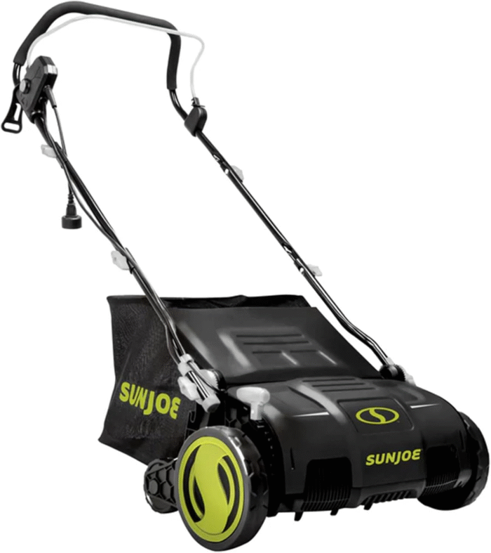 Sun Joe Electric Lawn Dethatcher & Scarifier with 13.2-Gal Bag, 13 Amp, 15 Inch, Black/Green - Heavy Duty Gardening Machine and Equipment for Lawn, Yard, and Grass, AJ805E - Image 8