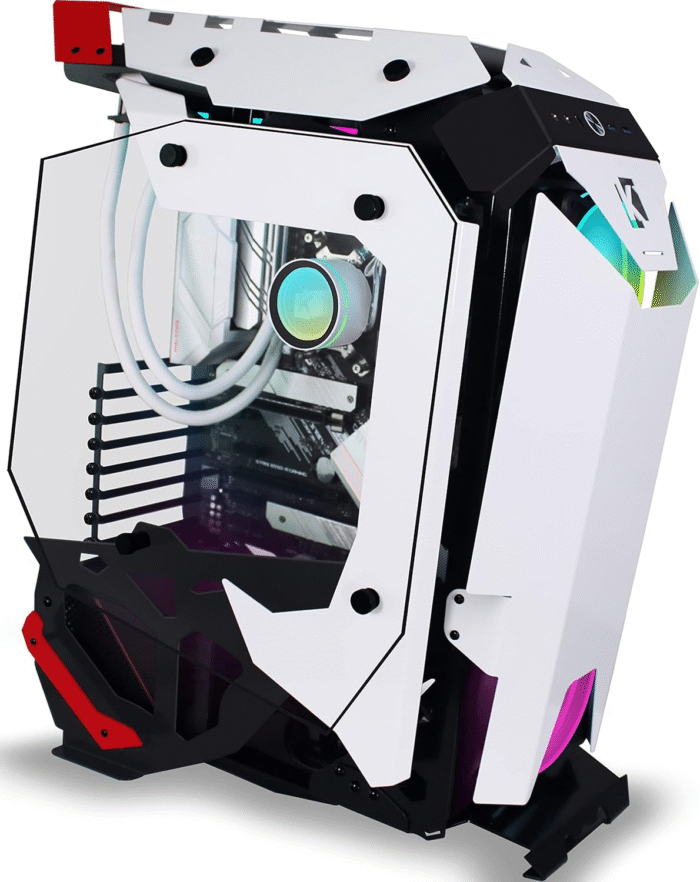 KEDIERS C650 Mech PC Case - ATX Tower Gaming Computer Case with Tempered Glass,White Visit the KEDIERS Store - Image 1
