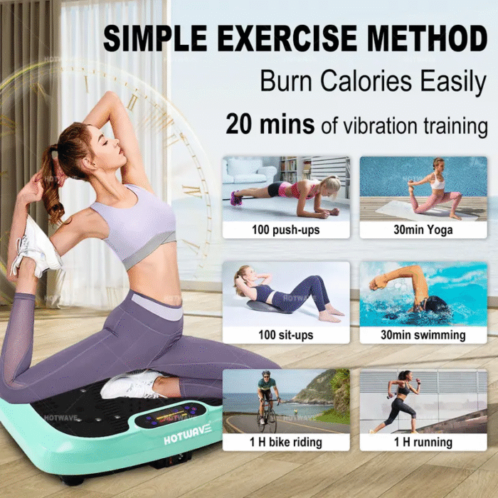 HOTWAVE Vibration Plate Machine, 450 Ibs Weight Capacity, Lymphatic Drainage Machine,Full Body Workout Vibration Plate, Home Gym Equipment for Health - Image 3