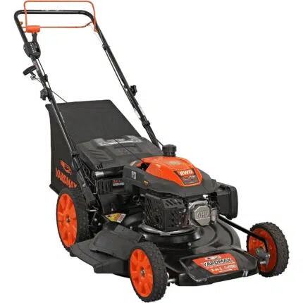 YARDMAX 22 in. 201cc Select PACE 6 Speed CVT High Wheel RWD 3-in-1 Gas Walk Behind Self Propelled Lawn Mower, Black