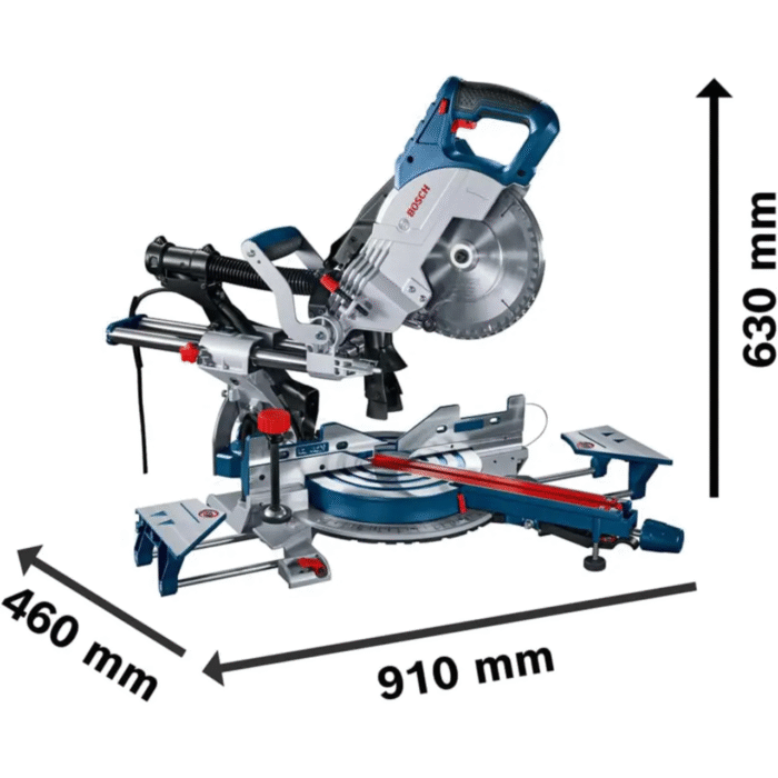 Bosch Professional GT GCM 8 SJL + GTA 2600 Professional Frame Radial Miter Saw, Blue - Image 4