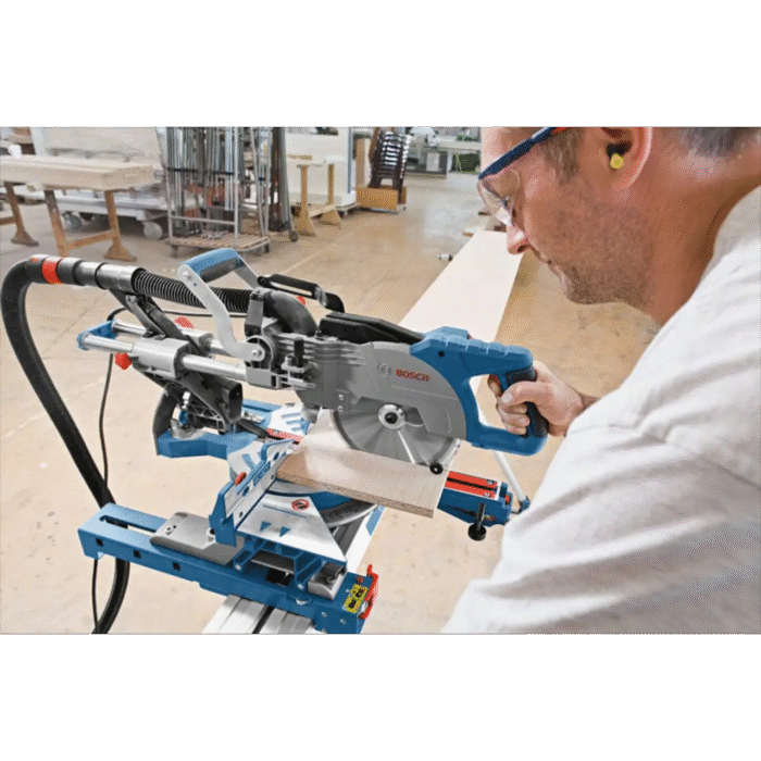 Bosch Professional GT GCM 8 SJL + GTA 2600 Professional Frame Radial Miter Saw, Blue - Image 7