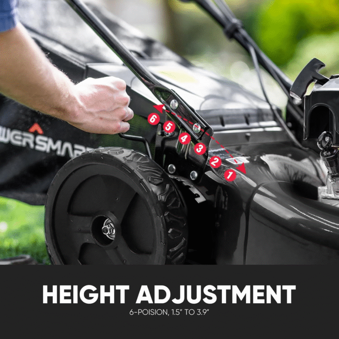 PowerSmart Self Propelled Gas Lawn Mower 22-inch with 170cc 4-Cycle OHV Engine RWD Single-Speed 2-in-1 Mulch and Bagger - Image 6