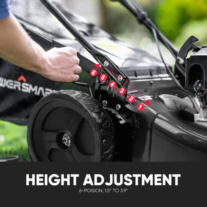 PowerSmart Self Propelled Gas Lawn Mower 22-inch with 170cc 4-Cycle OHV Engine RWD Single-Speed 2-in-1 Mulch and Bagger - Image 6