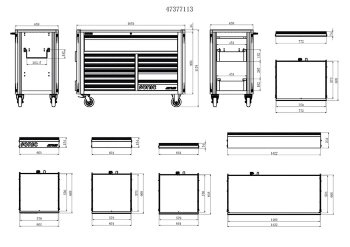 Sonic Next S15 Toolbox Mobile Roller Cab With 13 DRAWERS - Image 9